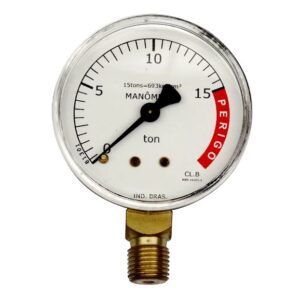 Manômetro de Pressão Hidráulica Marcon 1/4" Vertical 15 Toneladas