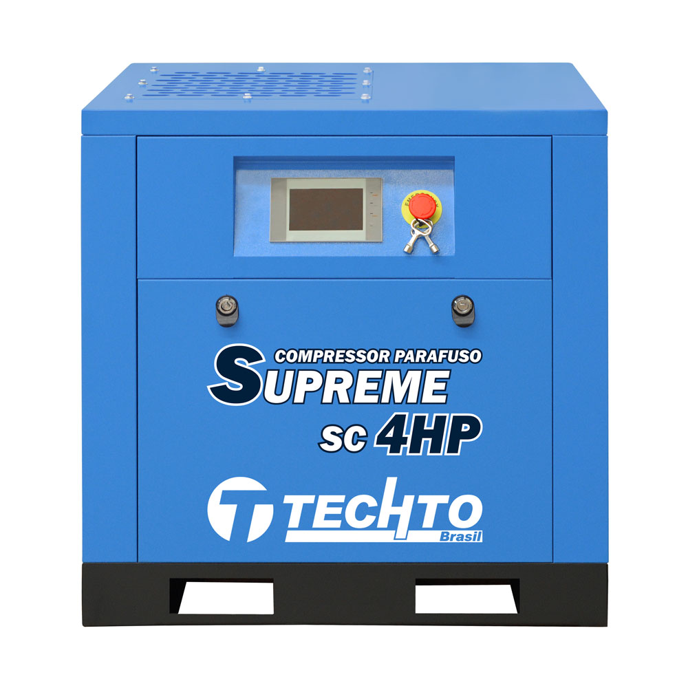 Compressor de Ar Parafuso Techto SC 4HP Supreme Ar Direto Trifásico 220V