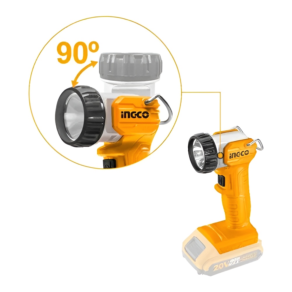 Lanterna de Trabalho INGCO Com Bateria 20V e Carregador CWLI2038 - Imagem 3