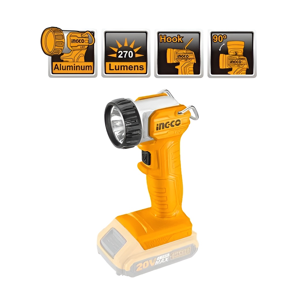 Lanterna de Trabalho INGCO Com Bateria 20V e Carregador CWLI2038 - Imagem 4