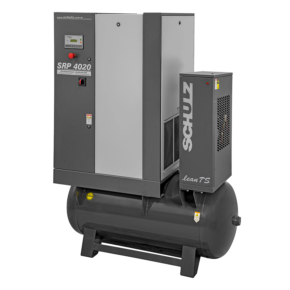 Compressor de ar Parafuso Schulz SRP 4020 Lean TS 350Lts Com Pre Filtro e Secador Acoplado 380V - Imagem 2