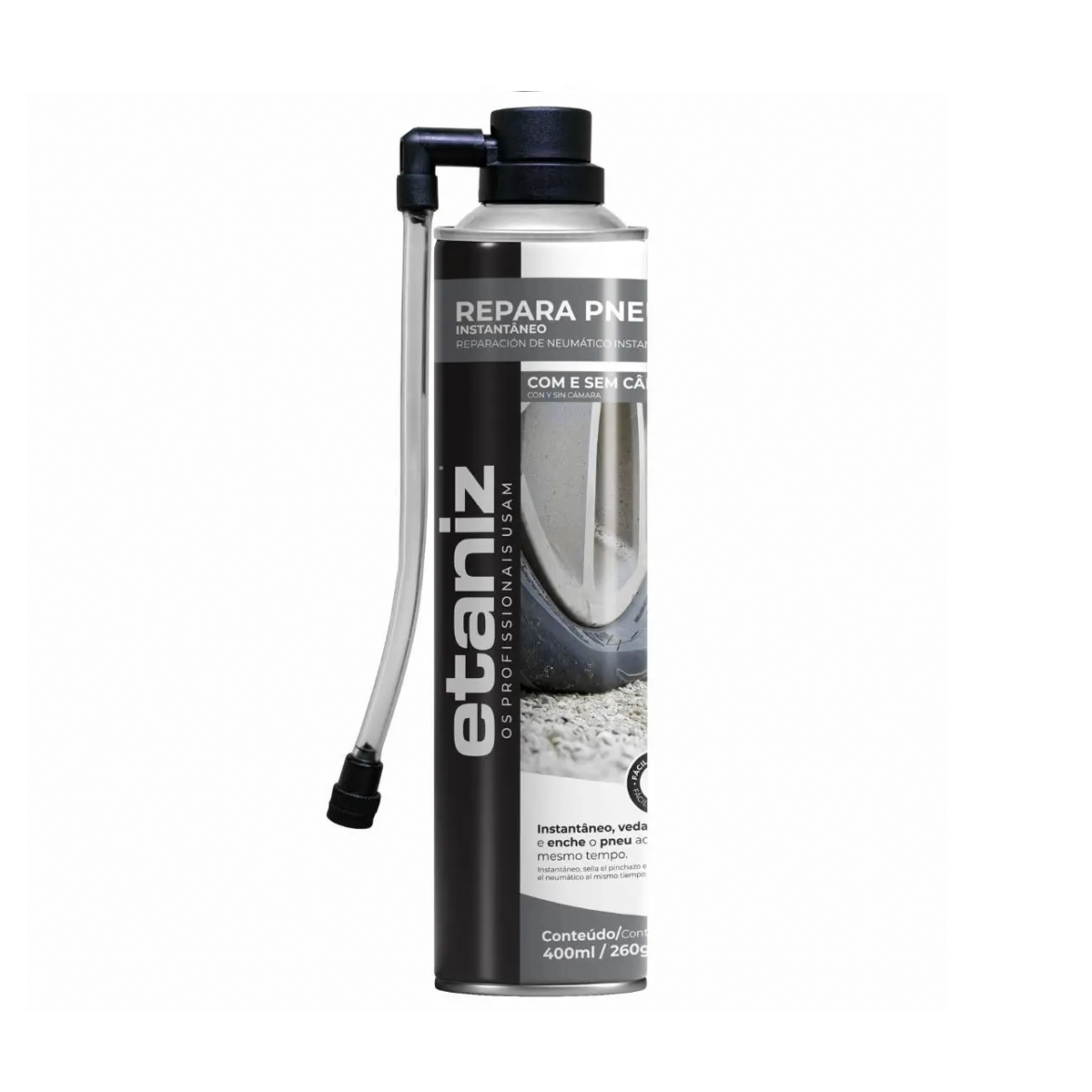Reparo de Pneus Etaniz Spray Para Automóveis e Motocicletas 400ml
