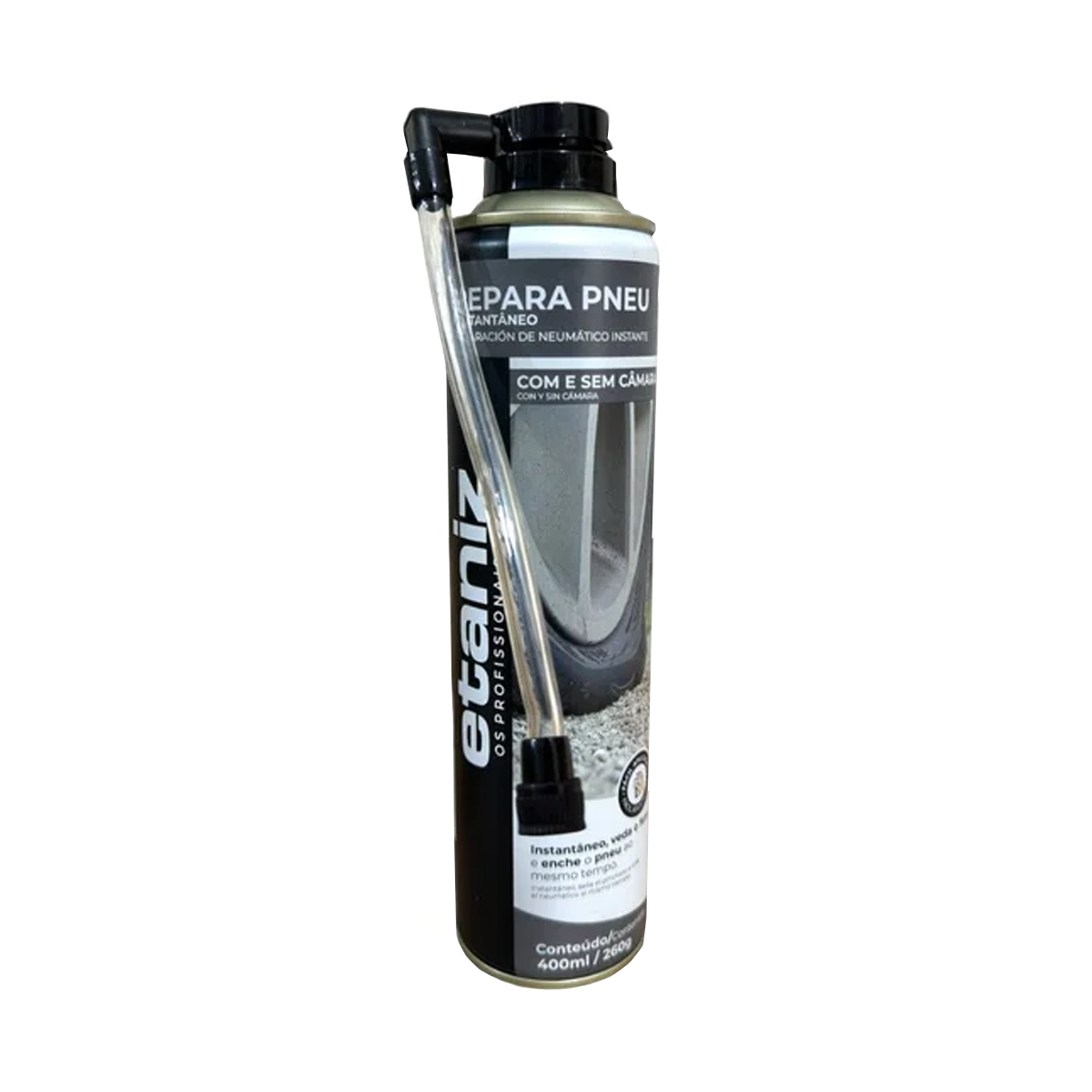 Reparo de Pneus Etaniz Spray Para Automóveis e Motocicletas 400ml - Imagem 2