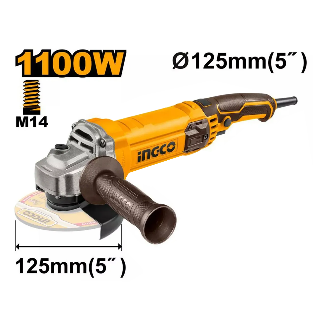 Esmerilhadeira Angular Ingco 5" 1100W 220V AG110038-9 - Imagem 3