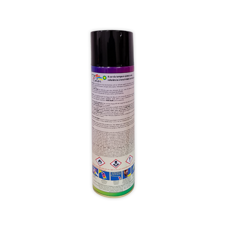 Tinta Spray Kdm Color Preto Brilhante Uso Geral e Automotivo 400ml - Imagem 2