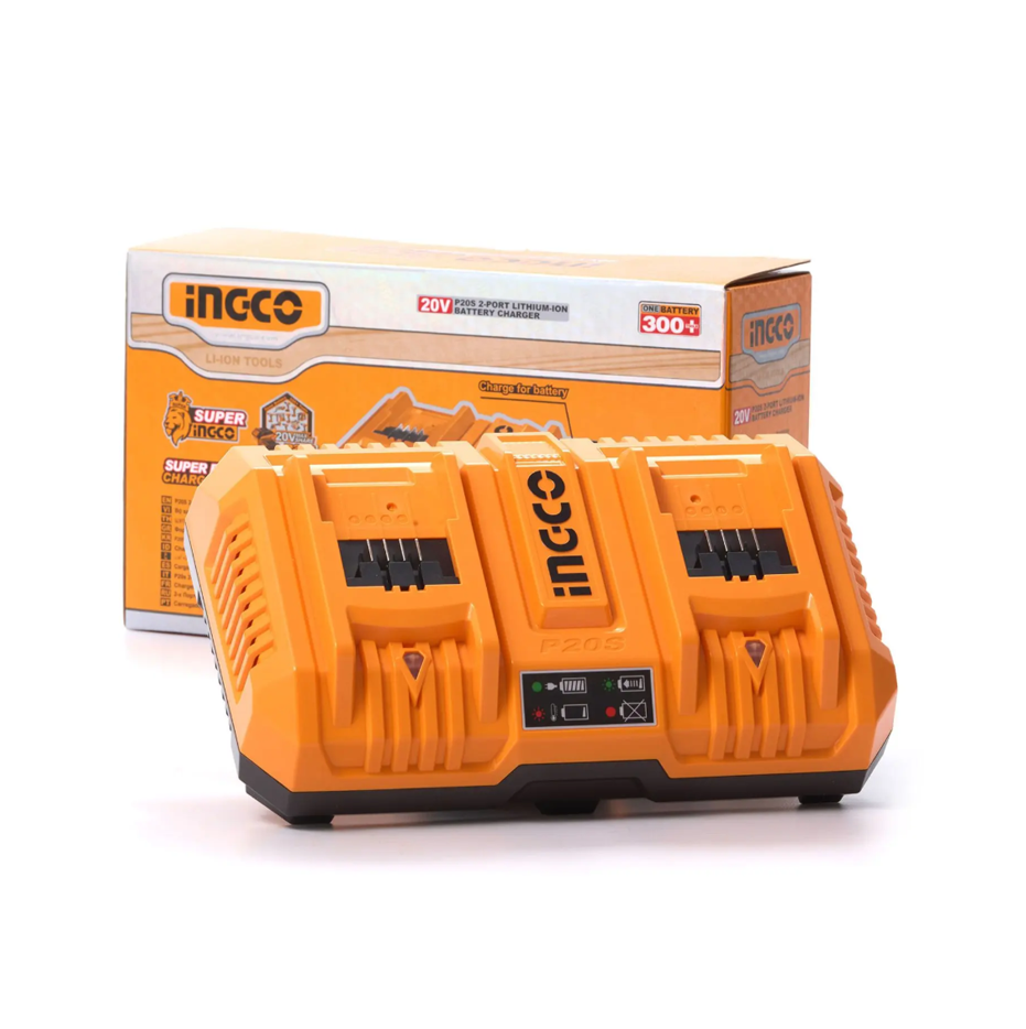 Carregador de Bateria Ingco Duplo 4.0Ah e 4.0Ah 20V 190W FCLI2082-9 - Imagem 3