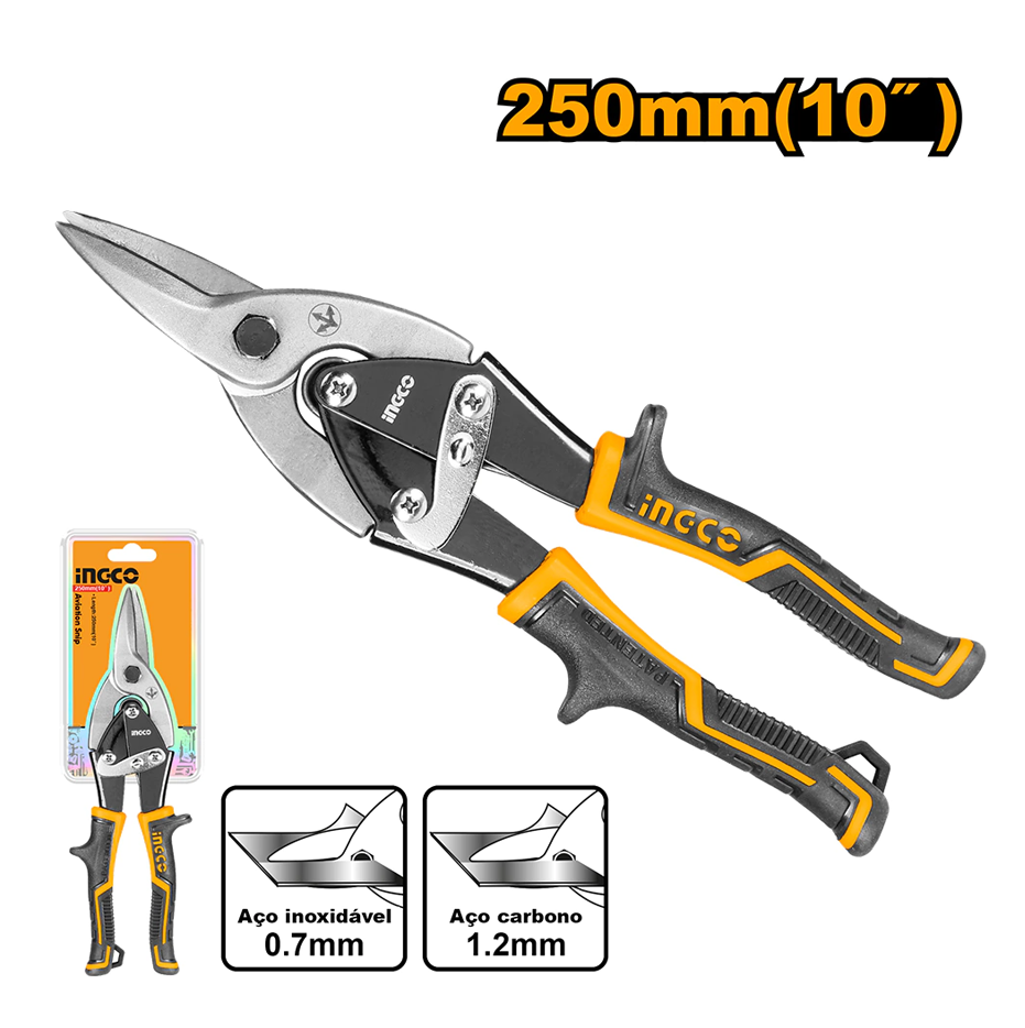 Tesoura de Aviação Corte Reto 10" Ingco HTSN0110S - Imagem 5