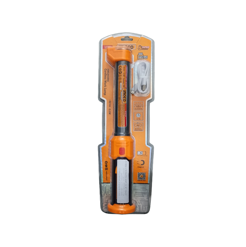 Lanterna Led Ingco 300 Lumens Recarregável Magnetica 3.5W
