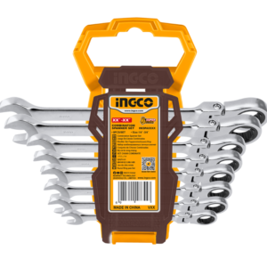 Jogo Chave Comb. Catraca Flex 8 A 19mm Hkspar1083 Ingco - Prateado