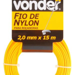 FIO DE NYLON REDONDO 2,0 MM X 15 METROS PARA APARADORES E ROÇADEIRAS - VONDER