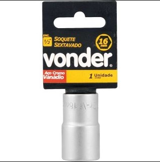 Soquete sextavado com encaixe de 1/2", 16 mm, VONDER 30.39.100.016 - Imagem 2