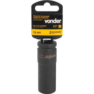 Soquete sextavado longo de impacto,19 mm, encaixe de 1/2", VONDER