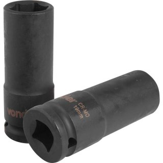 Soquete sextavado longo de impacto,19 mm, encaixe de 1/2", VONDER - Imagem 2