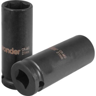 Soquete sextavado longo de impacto, 21 mm, encaixe de 1/2", VONDER - Imagem 2