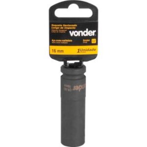 Soquete sextavado longo de impacto, 16 mm, encaixe de 1/2", VONDER