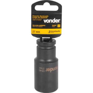 Soquete sextavado longo de impacto, 27 mm, encaixe de 1/2", VONDER