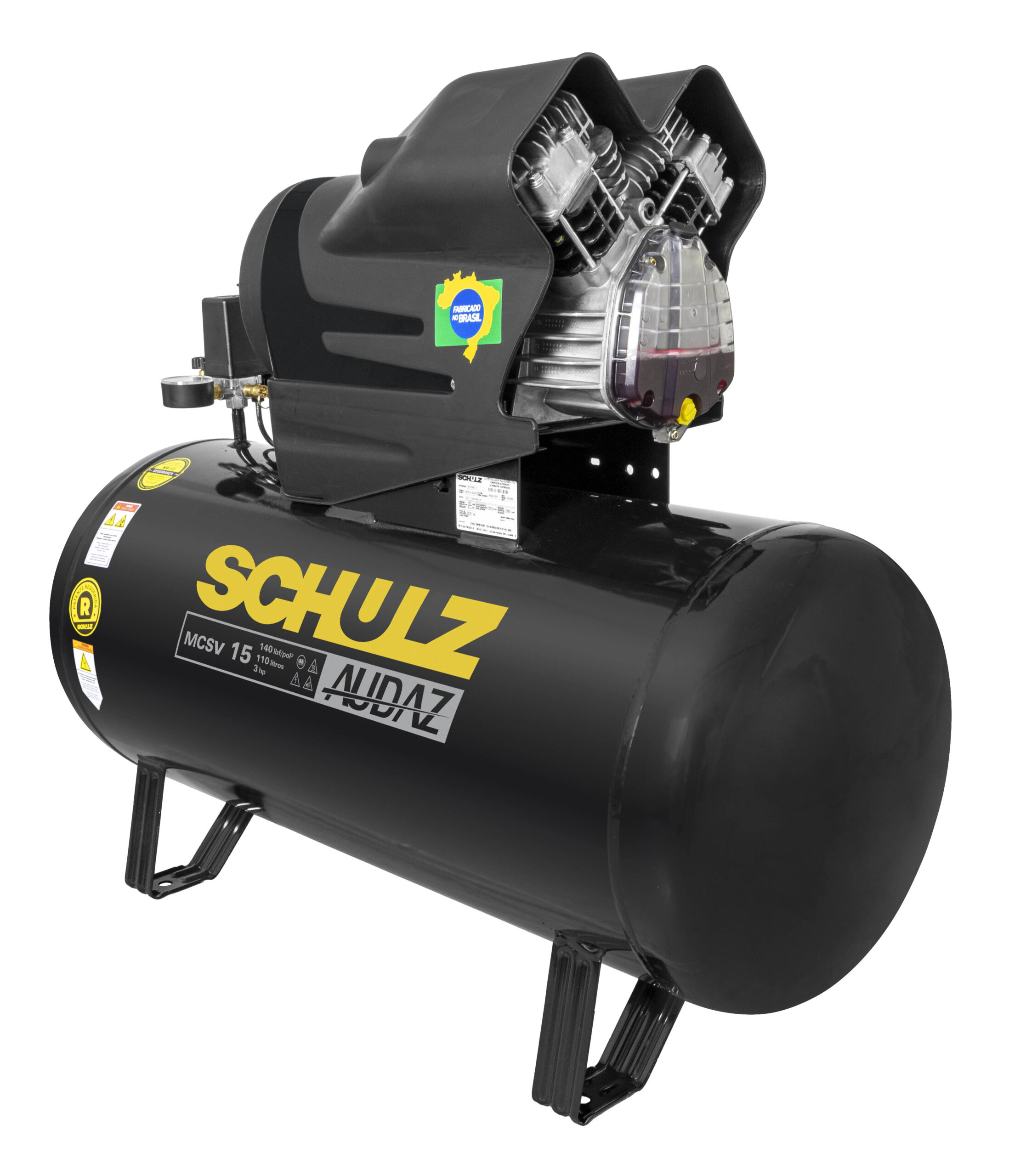 COMPRESSOR DE AR PISTÃO 15 PCM 110 LITROS 140 LBS MONOFÁSICO 220V MCSV 15/110L AUDAZ - SCHULZ - Imagem 4