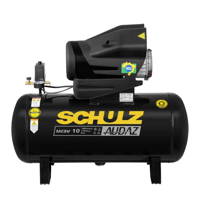 COMPRESSOR DE AR PISTÃO 10 PCM 110 LITROS 140 LBS MONOFÁSICO 220V MCSV 10/220 AUDAZ - SCHULZ - Imagem 2