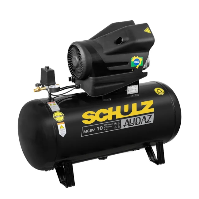 COMPRESSOR DE AR PISTÃO 10 PCM 110 LITROS 140 LBS MONOFÁSICO 220V MCSV 10/220 AUDAZ - SCHULZ - Imagem 3