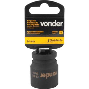 Soquete sextavado de impacto, encaixe de 1/2" x 24 mm, VONDER