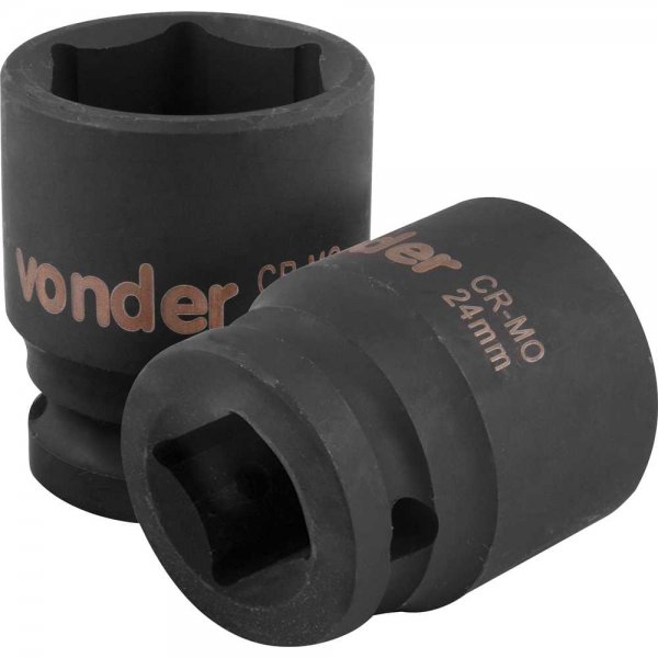 Soquete sextavado de impacto, encaixe de 1/2" x 24 mm, VONDER - Imagem 2