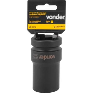 Soquete sextavado longo de impacto, 28 mm, encaixe de 1", VONDER
