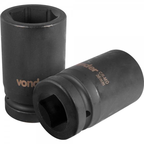 Soquete sextavado longo de impacto, 36 mm, encaixe de 1", VONDER - Imagem 2