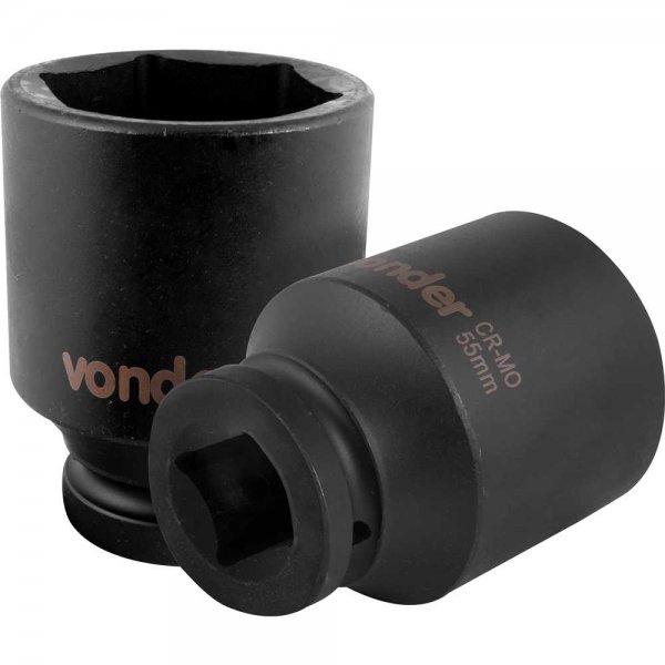 Soquete sextavado longo de impacto, 55 mm, encaixe de 1", VONDER - Imagem 2