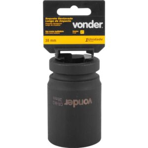 Soquete sextavado longo de impacto, 38 mm, encaixe de 1", VONDER