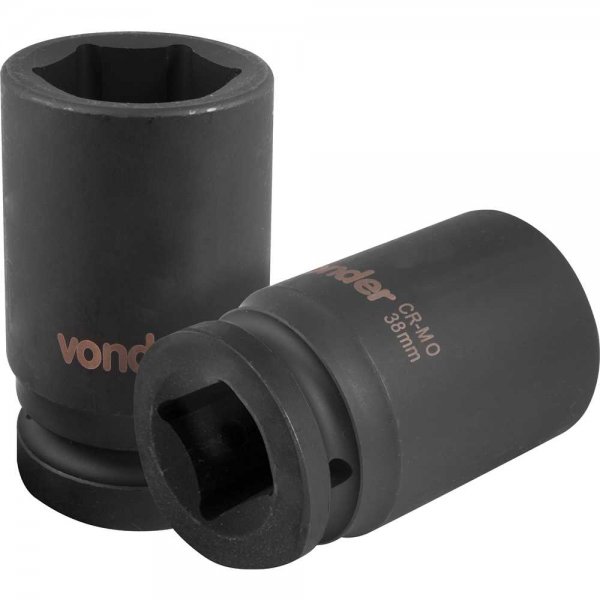 Soquete sextavado longo de impacto, 38 mm, encaixe de 1", VONDER - Imagem 2