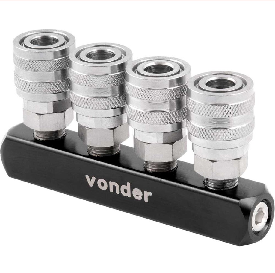 Engate Rápido de 1/4" NPT Quádruplo com Rosca Fêmea Vonder