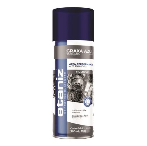 GRAXA DE LÍTIO AZUL SPRAY LUBRIFICANTE MÁXI 300ML / 180G - ETANIZ