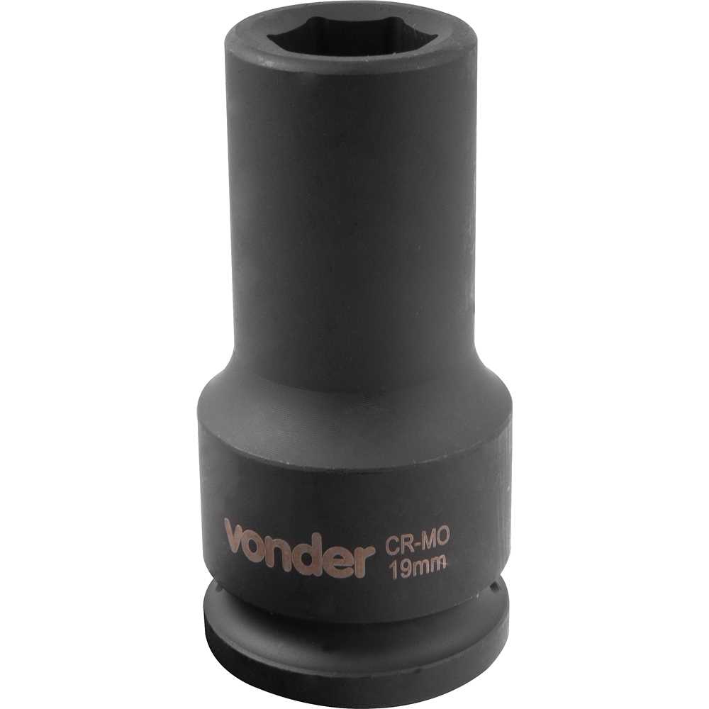 Soquete Sextavado Longo de Impacto Encaixe de 3/4″ x 19mm VONDER - Imagem 2