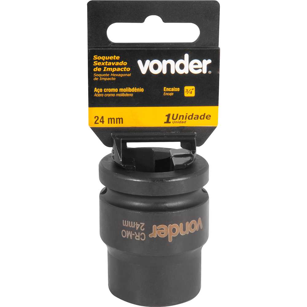 Soquete Sextavado de Impacto Encaixe de 3/4″ x 24mm VONDER - Imagem 4