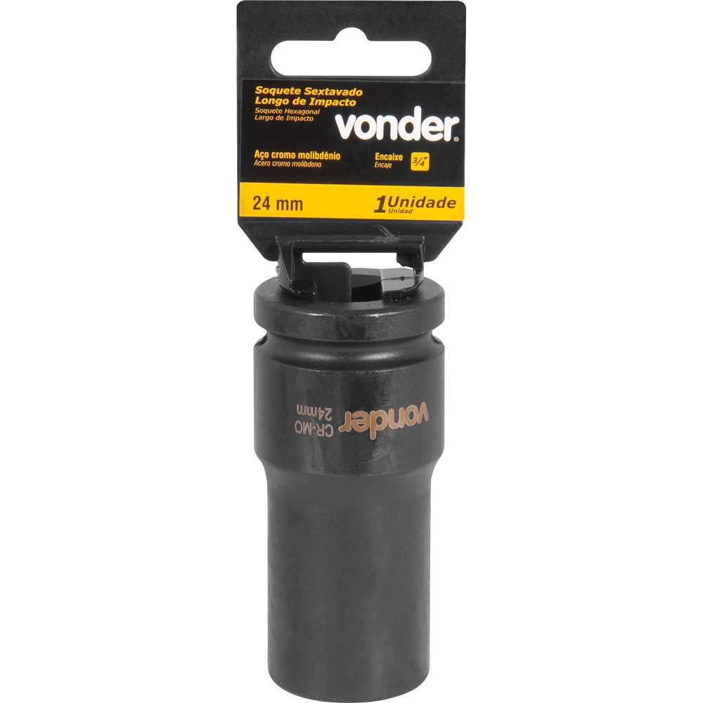 Soquete Sextavado Longo de Impacto Encaixe de 3/4″ x 24mm VONDER - Imagem 4