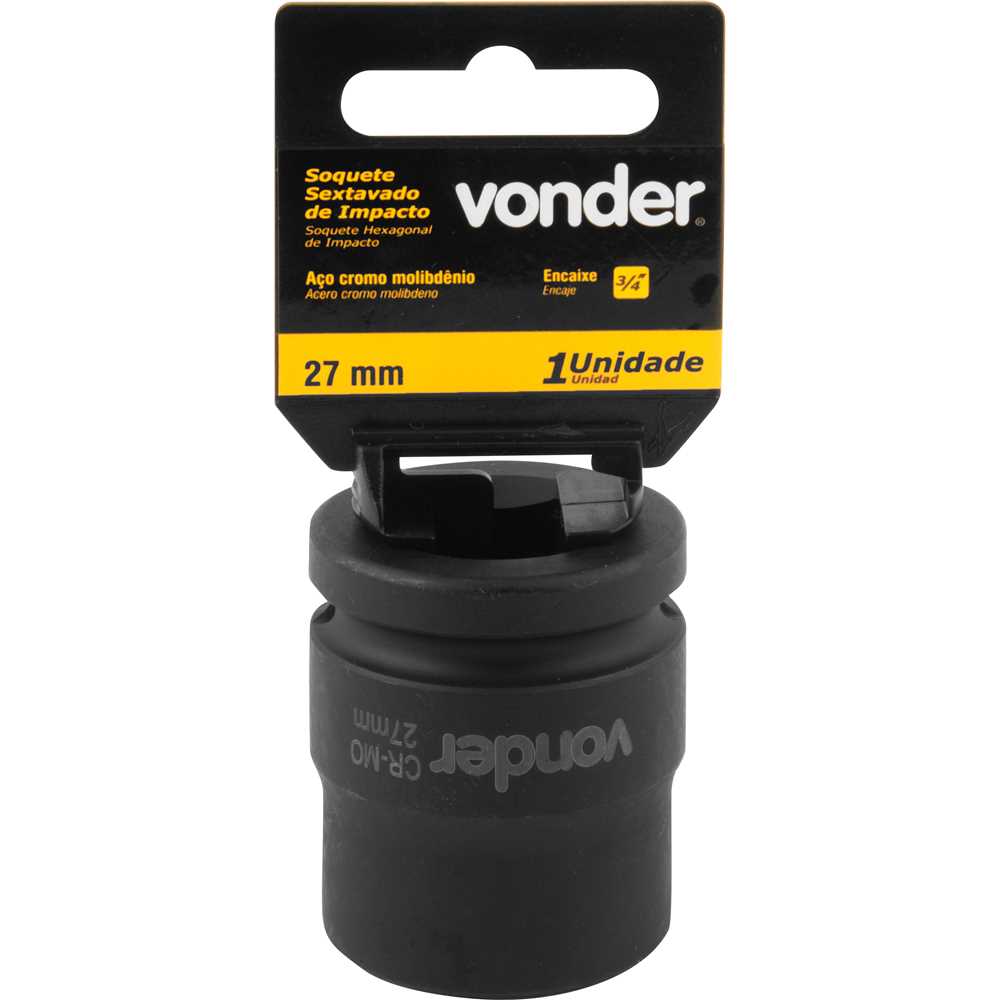 Soquete Sextavado de Impacto Encaixe de 3/4″ x 27mm VONDER - Imagem 3