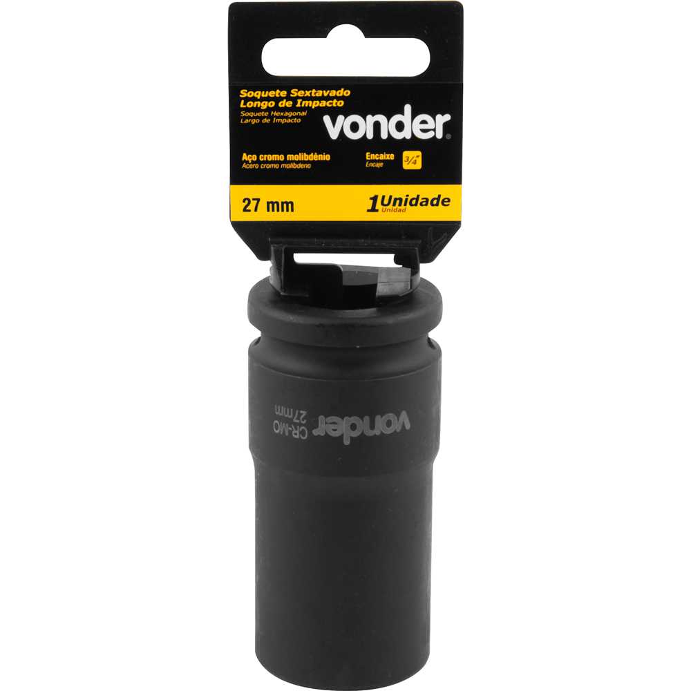 Soquete Sextavado Longo de Impacto Encaixe de 3/4″ x 27mm VONDER - Imagem 4
