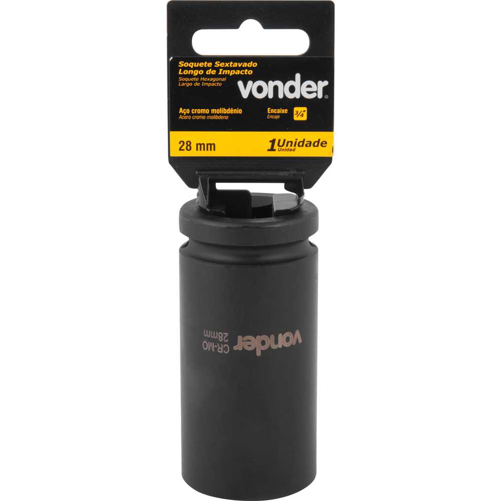 Soquete Sextavado Longo de Impacto Encaixe de 3/4″ x 28mm VONDER - Imagem 4