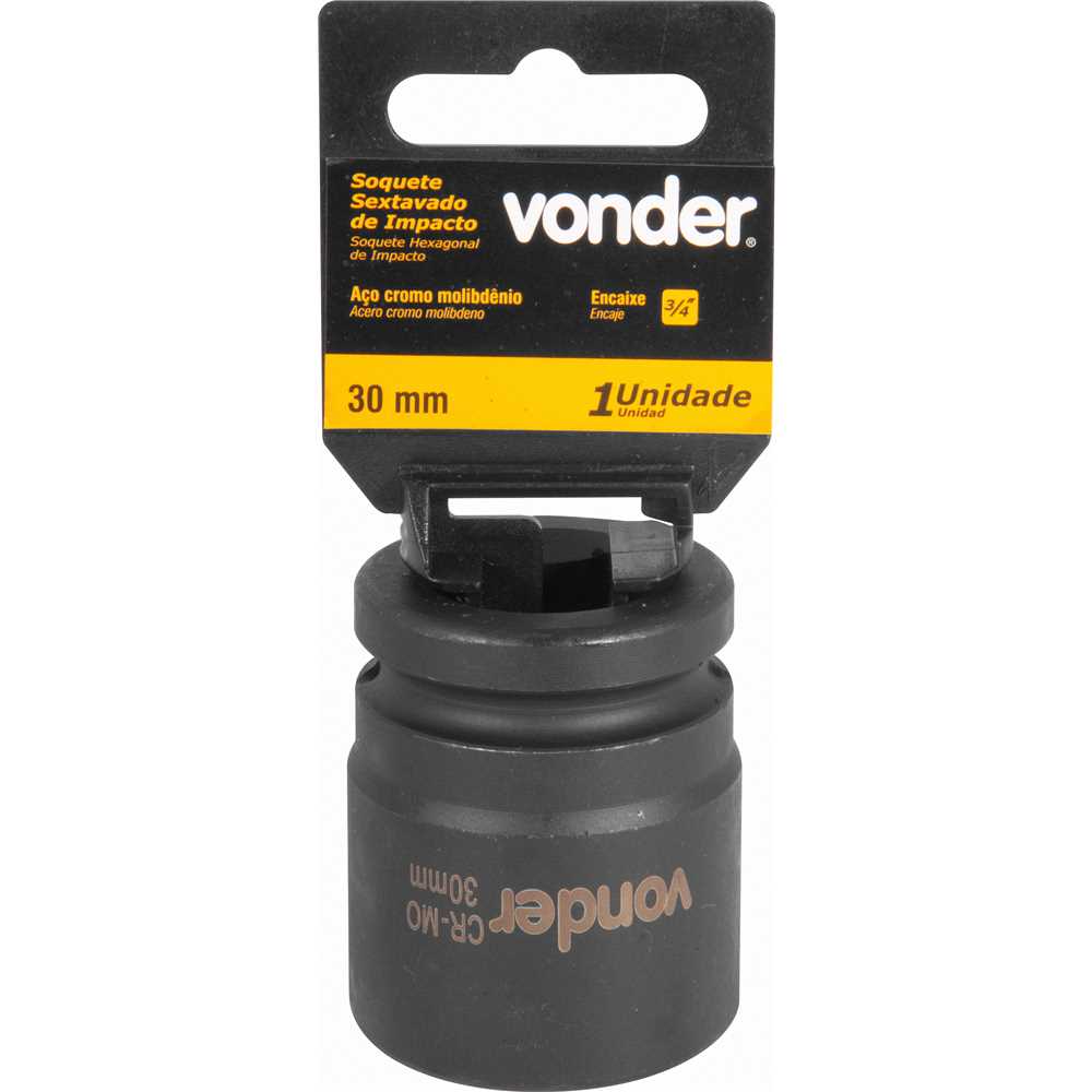 Soquete Sextavado de Impacto Encaixe de 3/4″ x 30mm VONDER - Imagem 4