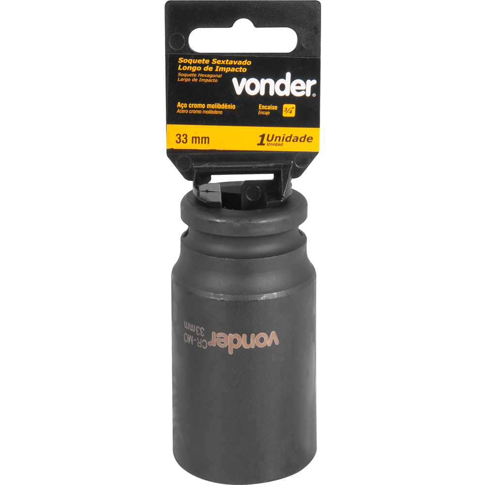 Soquete Sextavado Longo de Impacto Encaixe de 3/4″ x 33mm VONDER - Imagem 4
