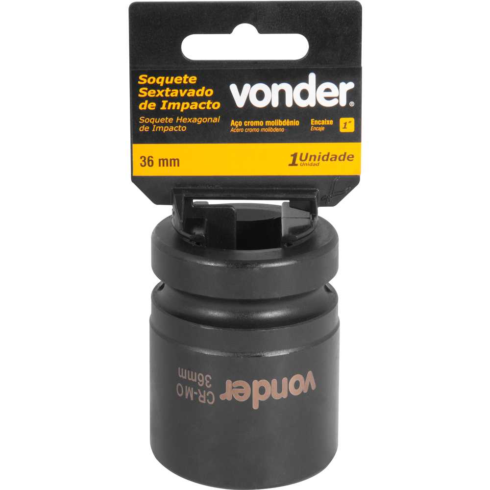 Soquete Sextavado de Impacto Encaixe de 1″ x 36mm VONDER - Imagem 4