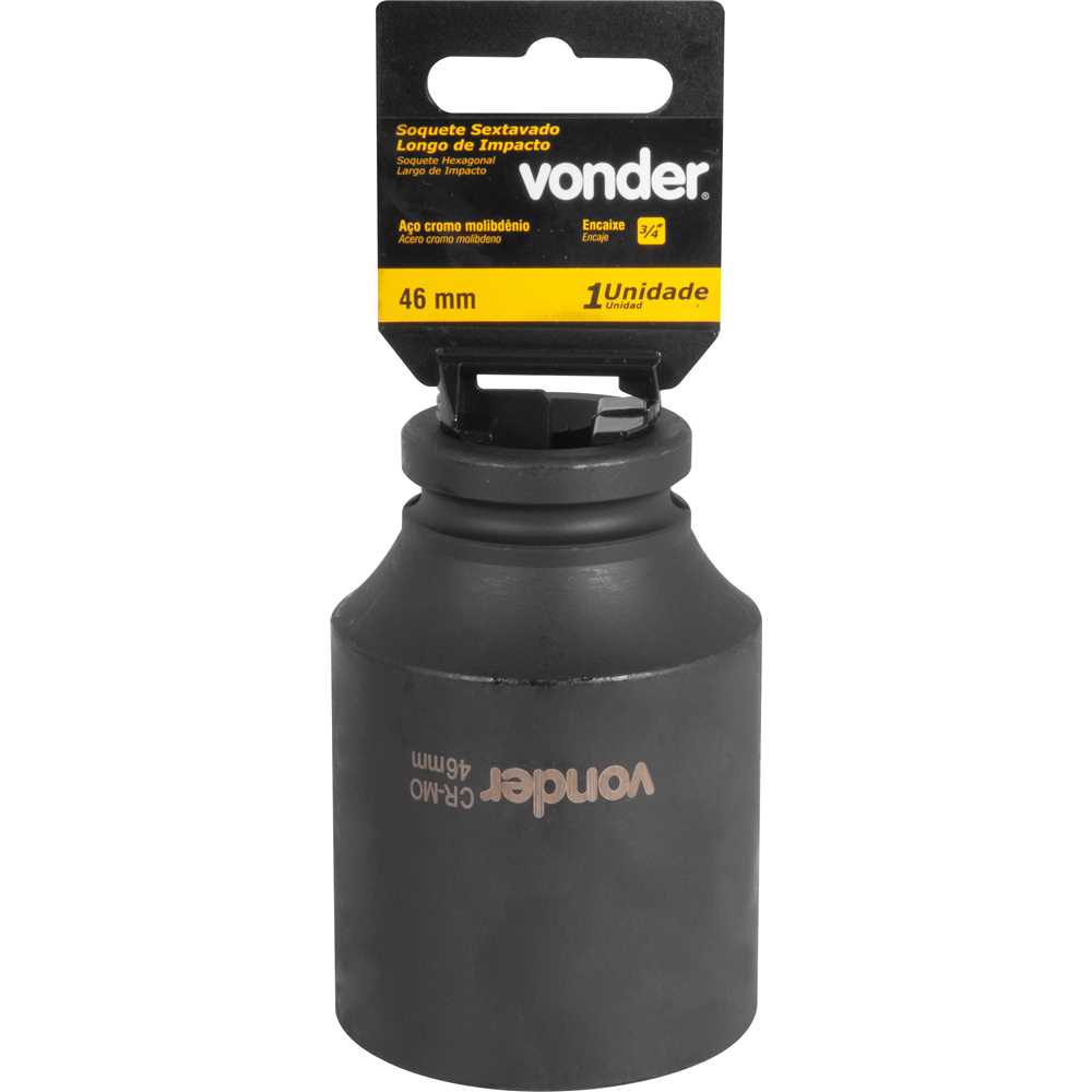 Soquete Sextavado Longo de Impacto Encaixe de 3/4″ x 46mm VONDER - Imagem 4