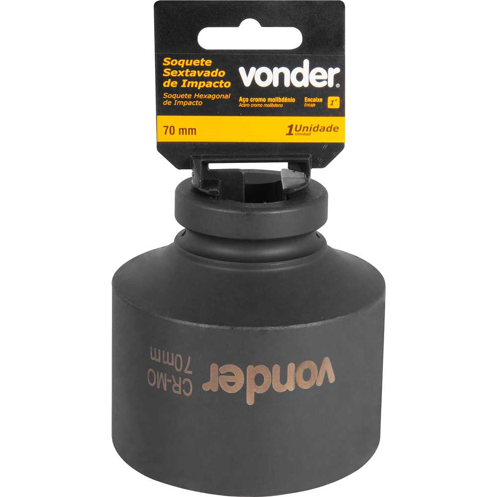 Soquete Sextavado de Impacto Encaixe de 1″ x 70mm VONDER - Imagem 4