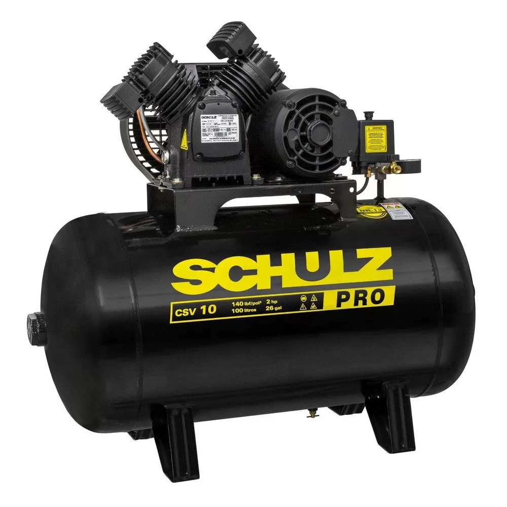 Compressor de Ar Schulz CSV 10/100L PRO 2HP 140Lbs Trifásico 220/380V