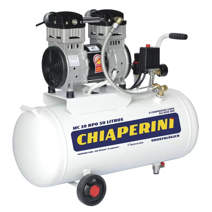 Compressor de Ar Odontológico Chiaperini MC10 BPO 50Lts 120Lbs 2HP Monofásico 220V - Imagem 2