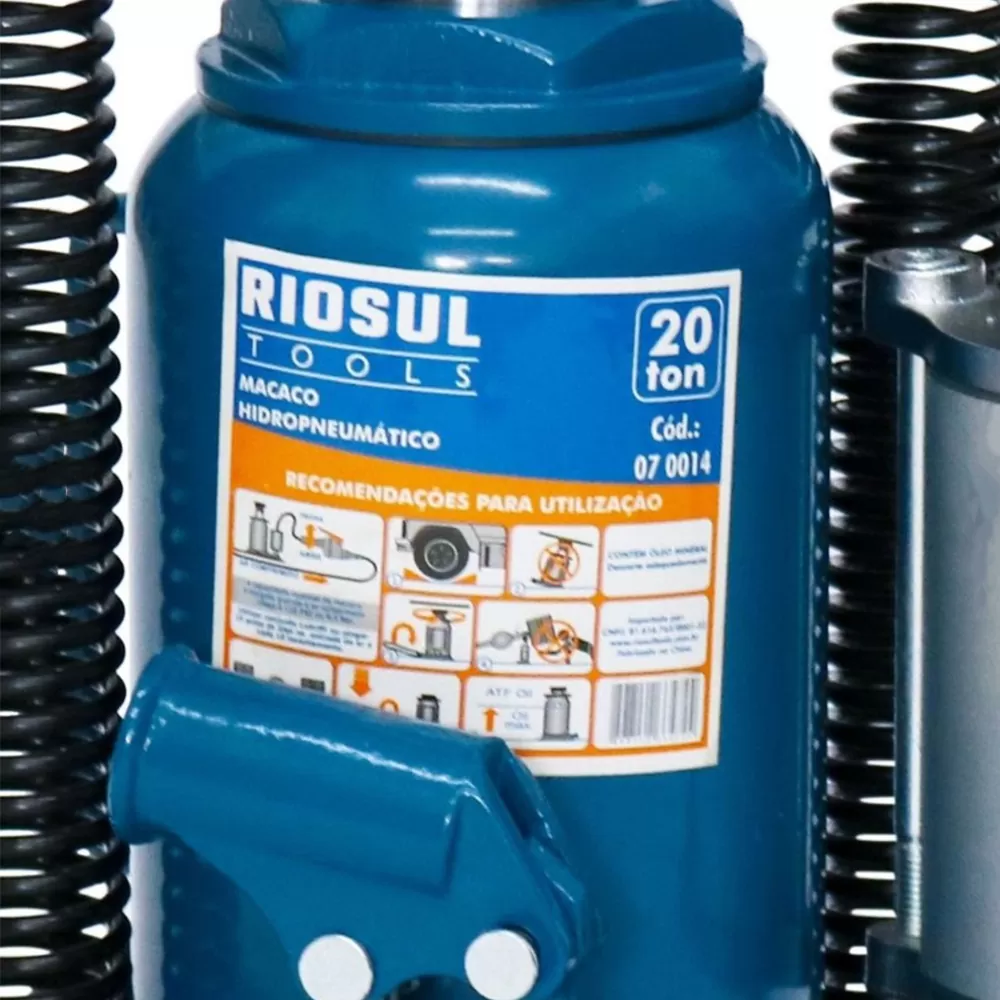Macaco Hidropneumatico Tipo Garrafa Riosul Tools 20 Toneladas - Imagem 2