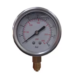 Manômetro de Pressão 1/4" Vertical 300 Psi 20 Bar Com Glicerina