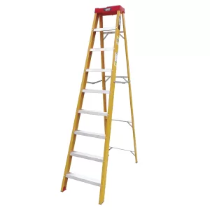 Escada de Fibra Botafogo Tesoura Prática 8 Degraus