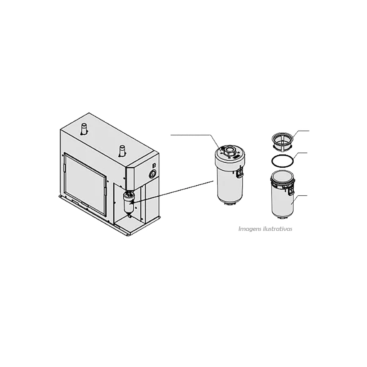 Dreno Copo Para Secadores SMC IDF Metal 6 Garras AD52-2-A - Imagem 4