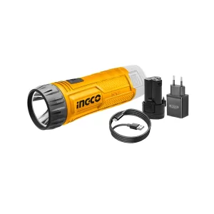 Lanterna de Trabalho Ingco Com Bateria Palito 12V Carregador e Cabo Tipo C CWLI1223